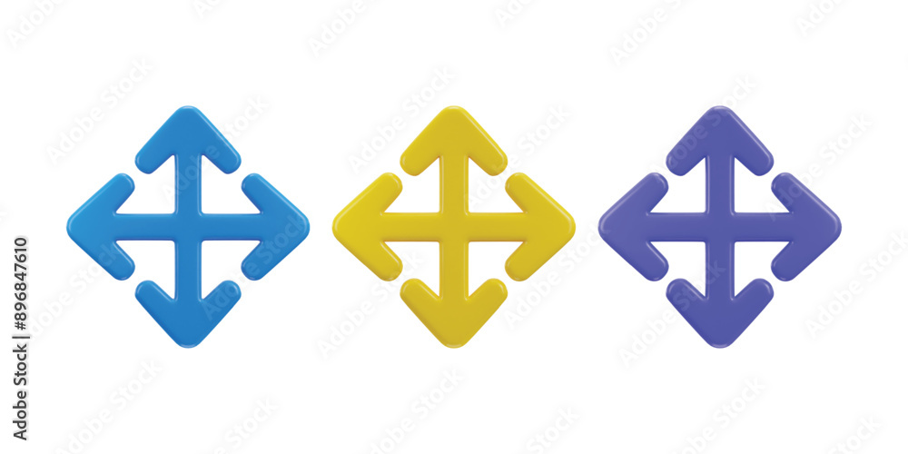 3d moving arrow symbol set vector illustration 3d moving arrow symbol set vector illustration