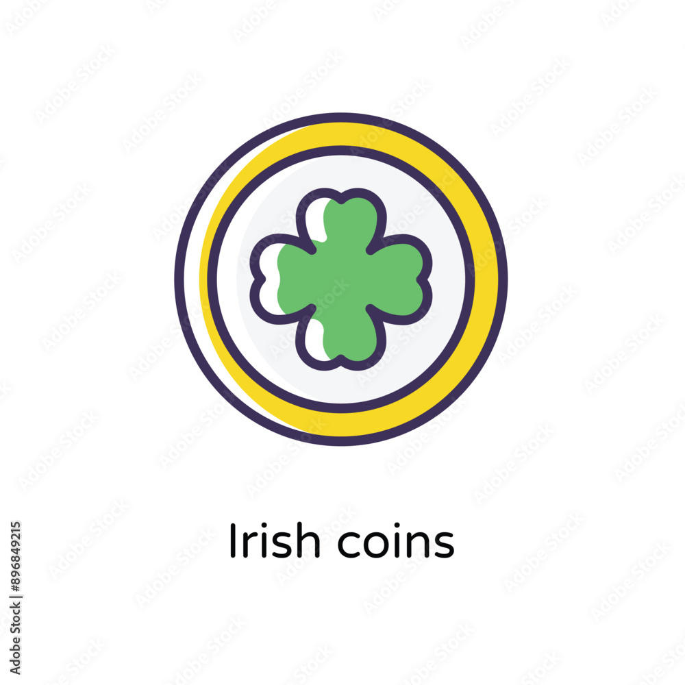 Irish coins vector icon Irish coins vector icon