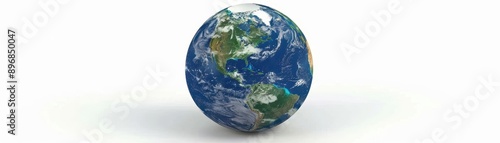 A beautiful rendering of the Earth, showcasing its rich landscapes and vibrant colors, perfect for environmental themes.