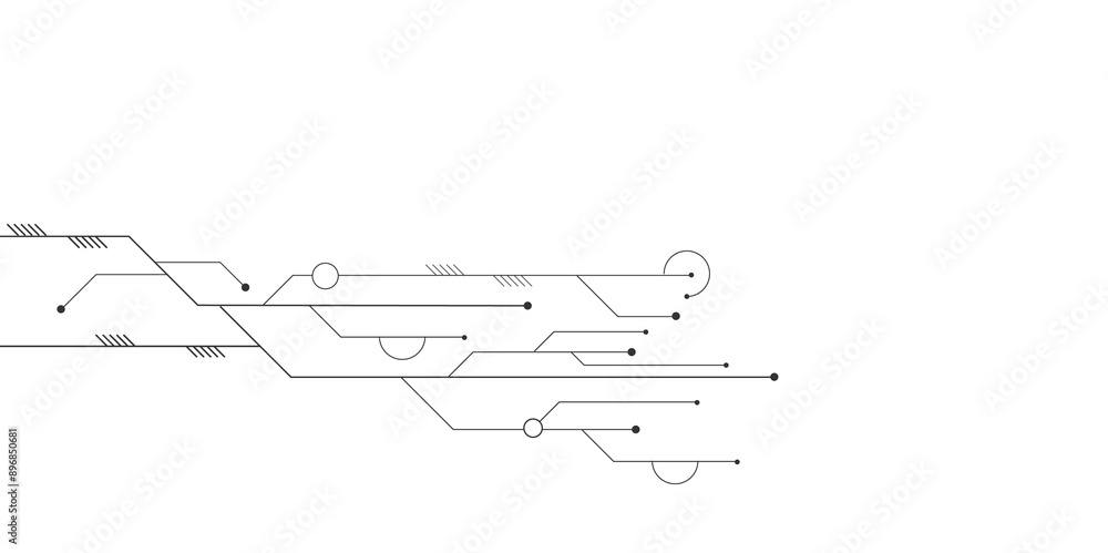 Abstract futuristic circuit board Illustration in white background, Circuit board with various technology elements. Abstract futuristic circuit board Illustration in white background, Circuit board with various technology elements.