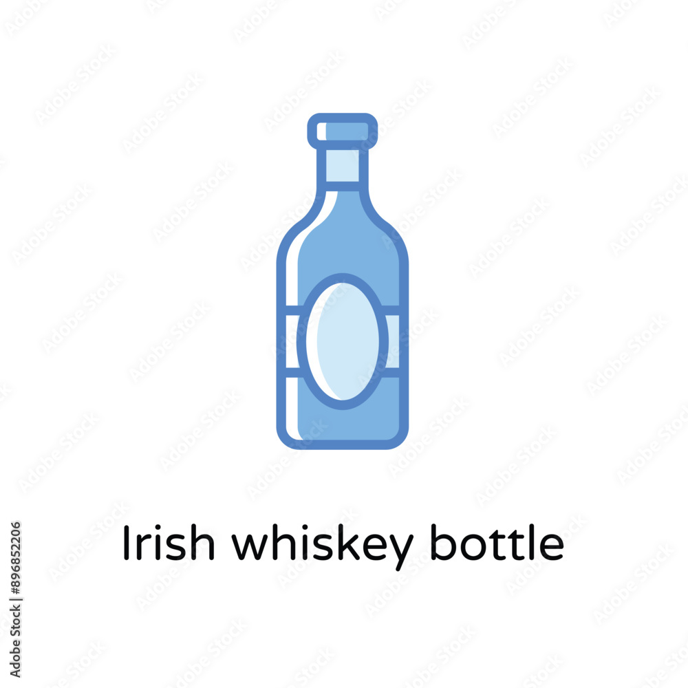 Irish whiskey bottle vector icon Irish whiskey bottle vector icon