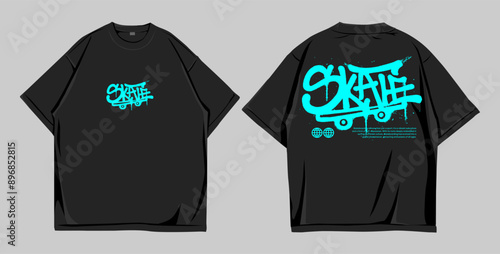 Design t shirt oversize skate...