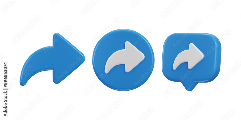 Share symbol on share button icon set 3d rendering vector illustration Share symbol on share button icon set 3d rendering vector illustration