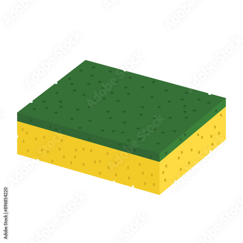 kitchen sponge flat vector illustration clipart