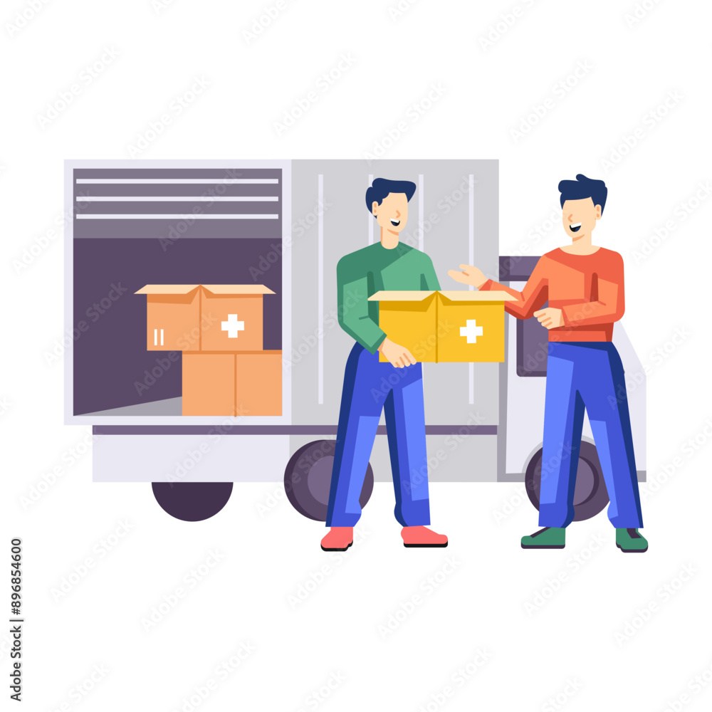 A humanitarian help illustration designed in flat style
A humanitarian help illustration designed in flat style