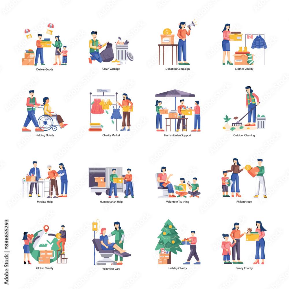 WebBundle of Welfare and Charity Flat Illustrations
WebBundle of Welfare and Charity Flat Illustrations