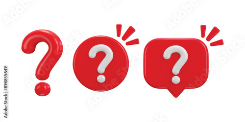 3d question mark icon on a asking FAQ and QNA answer solution information. Having on a question mark icon set vector illustration