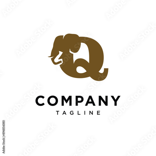 Letter Q Elephant Logo Icon vector 