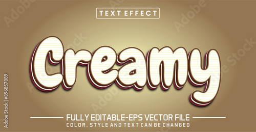 Creamy brown font Text effect editable