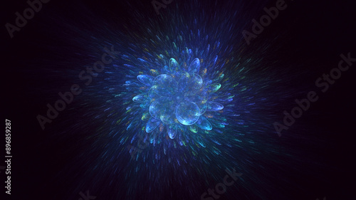 3D manual rendering abstract circle light background. Its not AI Generatd illustration. photo