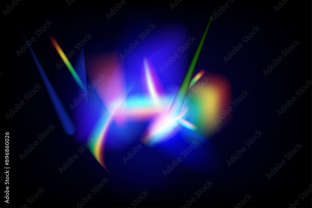 Rainbow lens flare effect on crystal glass or camera film filter with bokeh, abstract rainbow colorful rays leaks overlay background, Film leak light overlay texture background. Rainbow lens flare effect on crystal glass or camera film filter with bokeh, abstract rainbow colorful rays leaks overlay background, Film leak light overlay texture background.