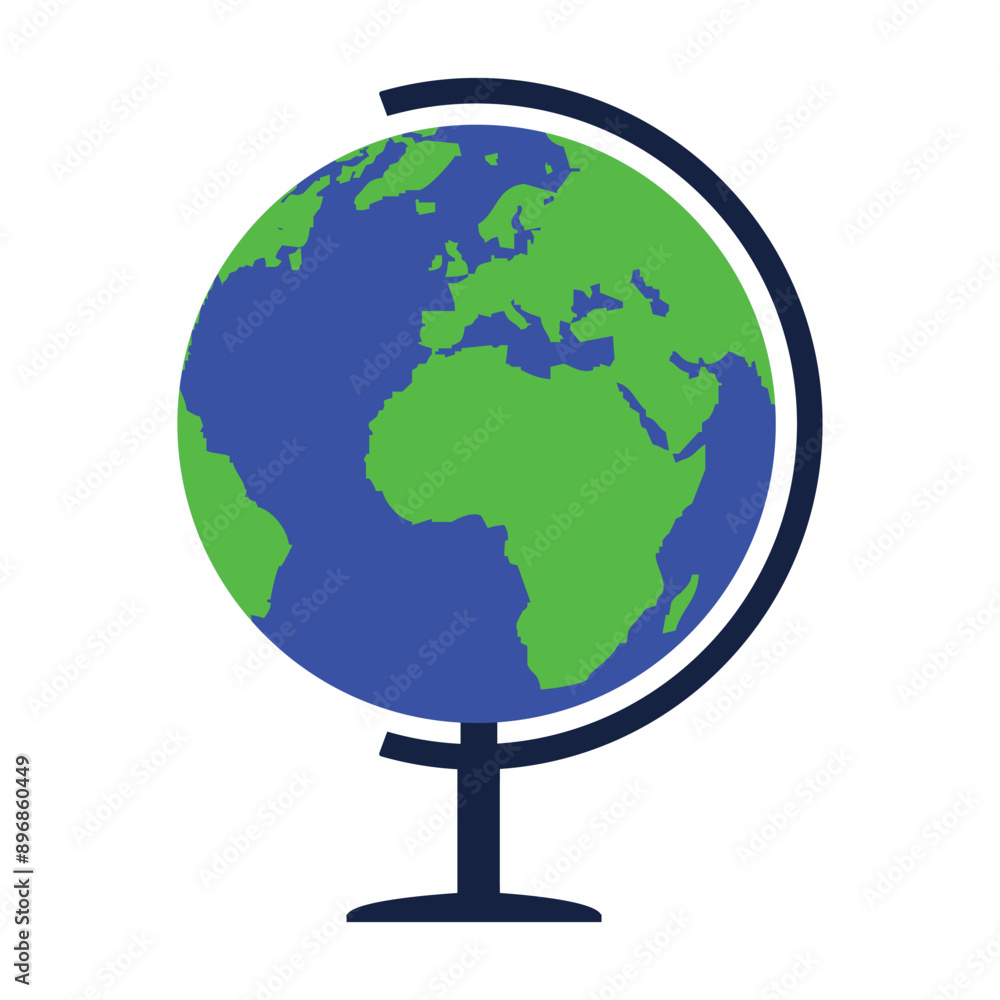 School Classroom Desk World Globe Vector Illustration School Classroom Desk World Globe Vector Illustration
