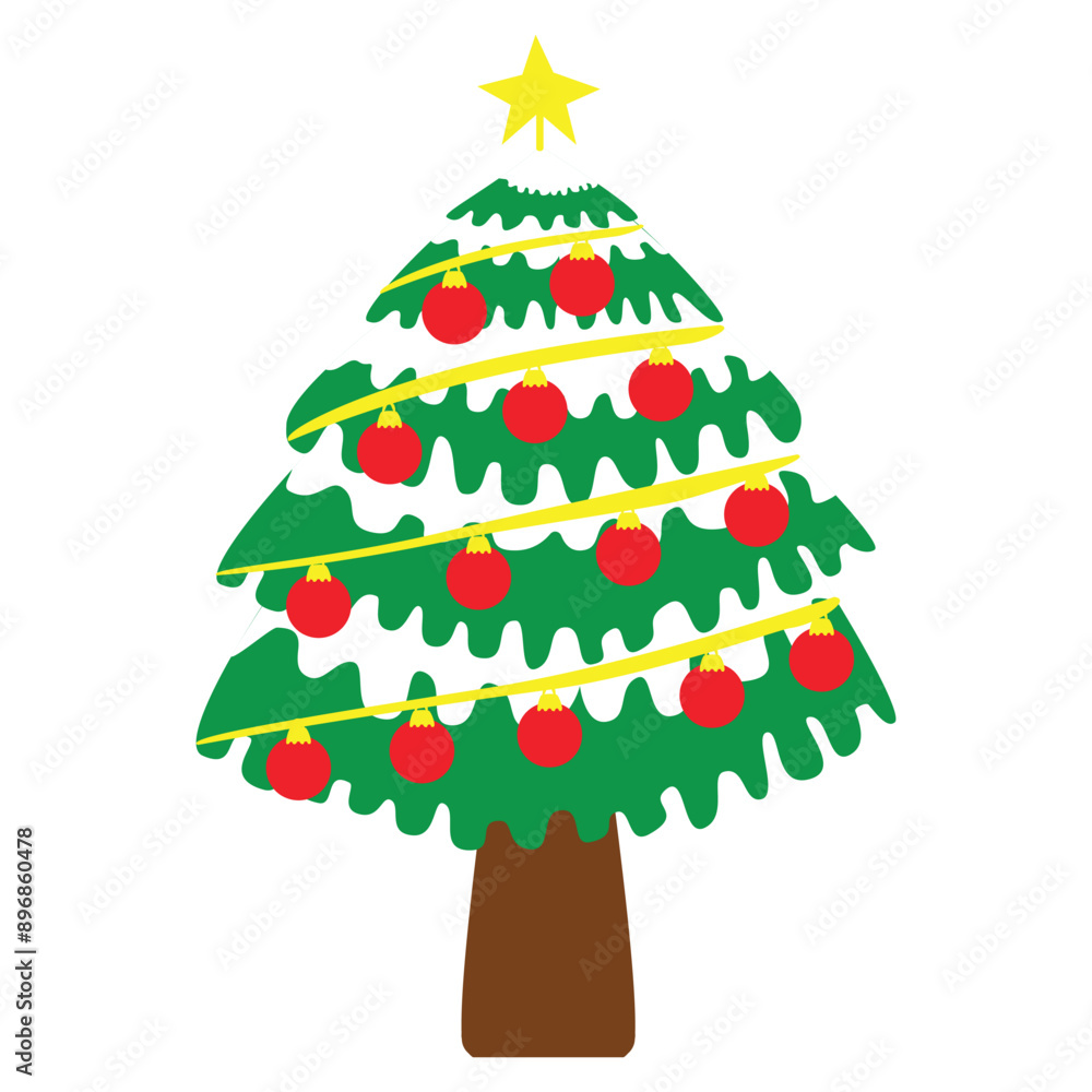 Christmas Tree Doodle Art Vector Illustration Christmas Tree Doodle Art Vector Illustration