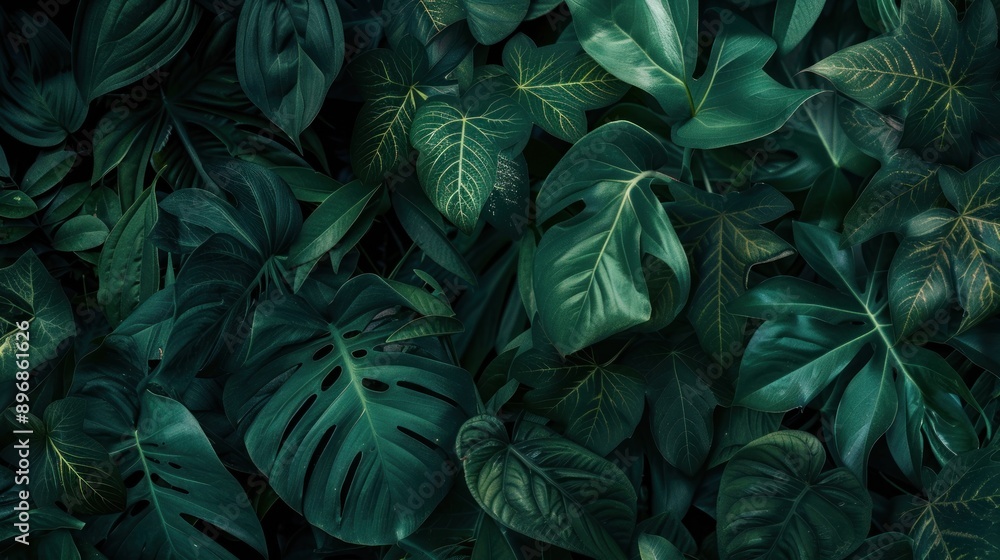 Fototapeta premium Tropical Green Foliage Background