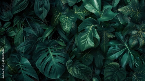 Wallpaper Mural Tropical Green Foliage Background Torontodigital.ca