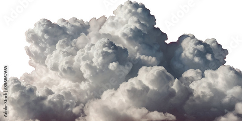 Vector realistic white soft cutout clean cumulus cloudscape cut out specials fog on transparent background.