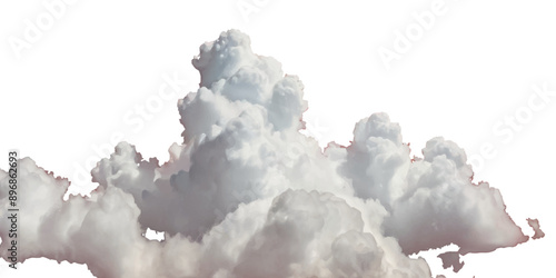 Vector realistic white soft cutout clean cumulus cloudscape cut out specials fog on transparent background.