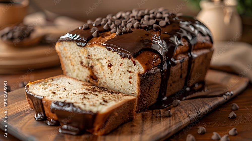 Bread with delicious chocolate topping Bread with delicious chocolate topping