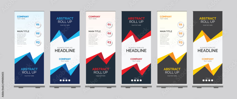 abstract roll up banner design in geometric style abstract roll up banner design in geometric style