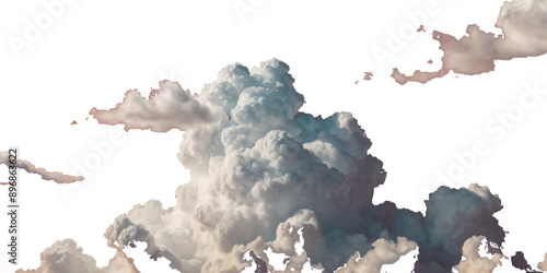 Vector realistic cutout clean cloud of smoke or fog. Fog or cloud on an isolated transparent background. Haze fog clouds on transparent background.