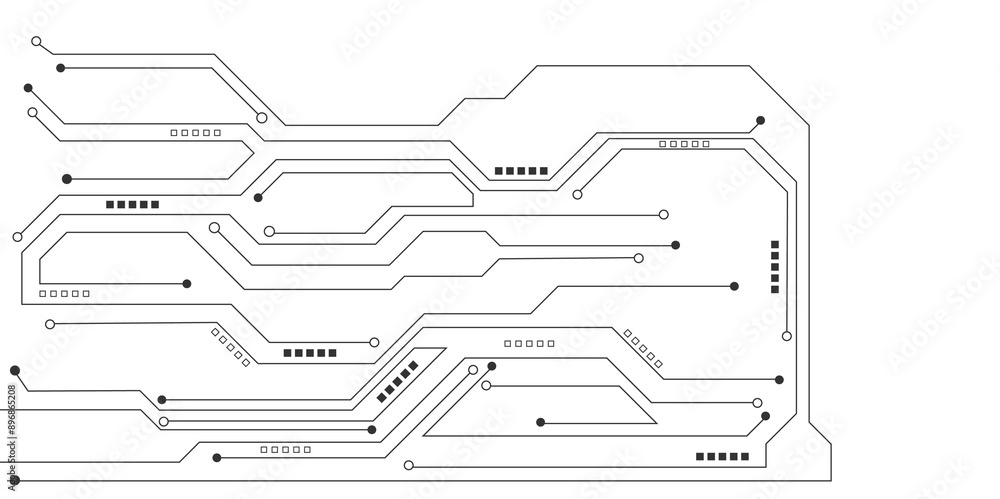 Obraz premium Technology digital circuit board background. High-tech connection system on a white background.