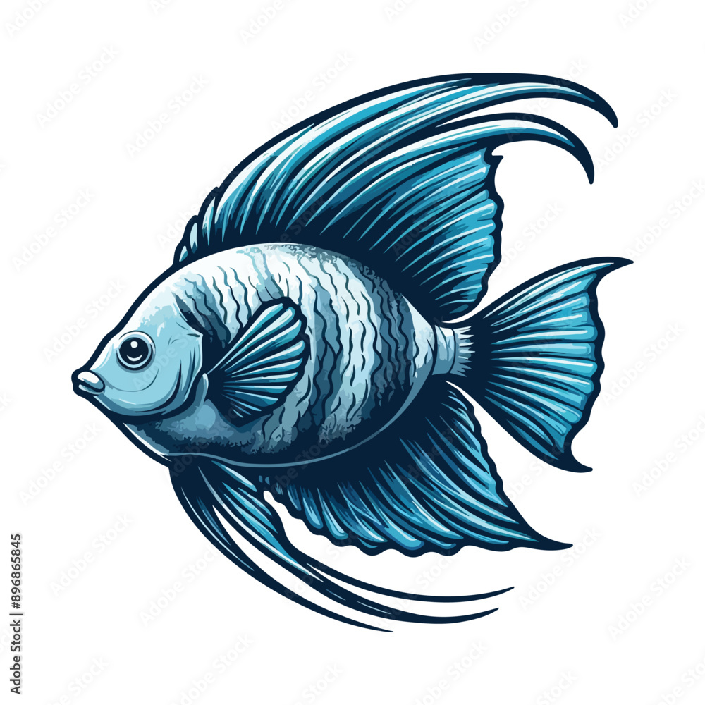 Animal angelfish ocean cartoon vector illustration. Animal angelfish ocean cartoon vector illustration.
