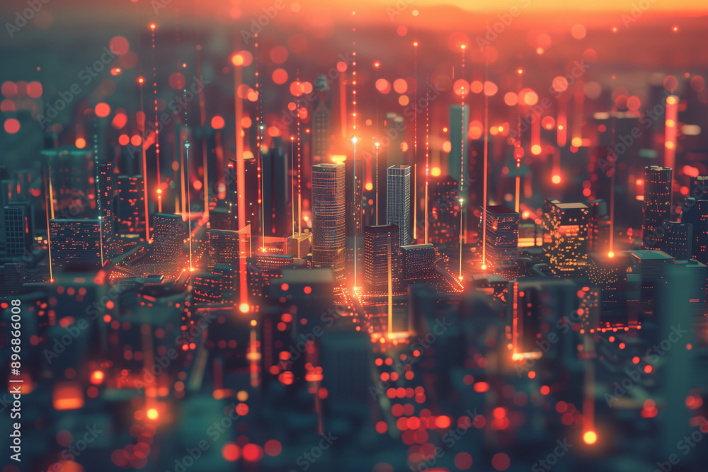 Smart City and network connection concept Smart City and network connection concept