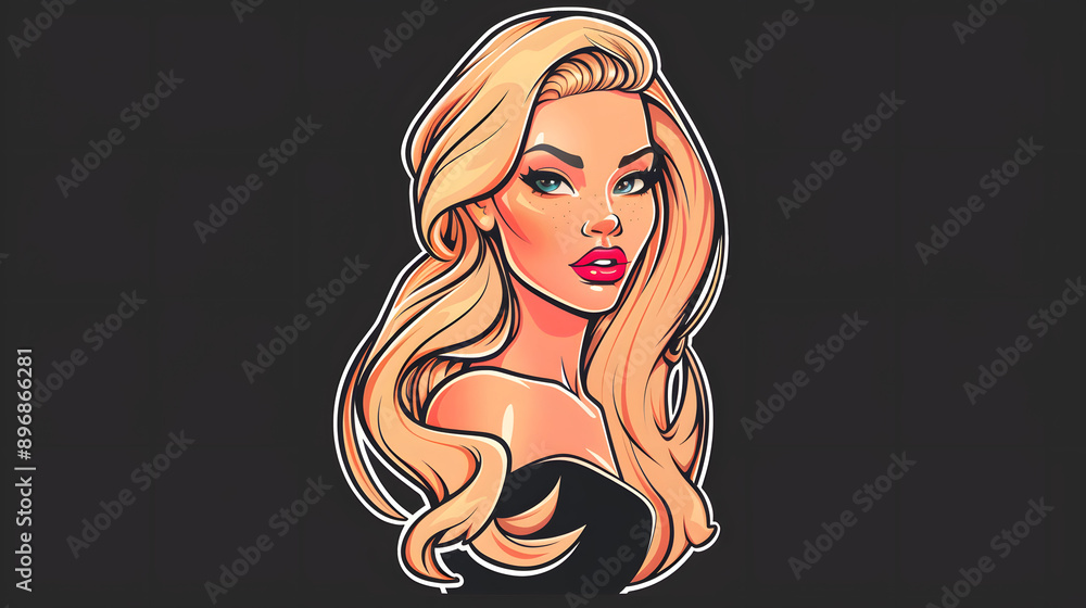 Adorable animated cartoon sticker of a cute baby doll. Adorable animated cartoon sticker of a cute baby doll.
