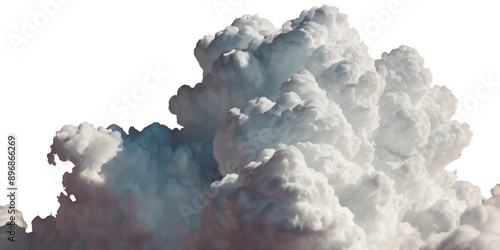 Vector realistic white soft cutout clean cumulus cloudscape cut out specials fog on transparent background.