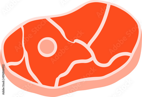 Hand drawn doodle vector illustration of Meat and Steak | Culinary food poster menu book template Icon.