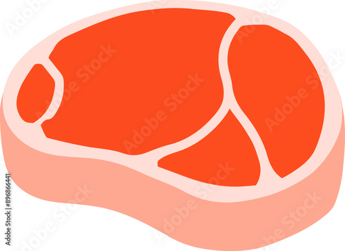 Hand drawn doodle vector illustration of Meat and Steak | Culinary food poster menu book template Icon.