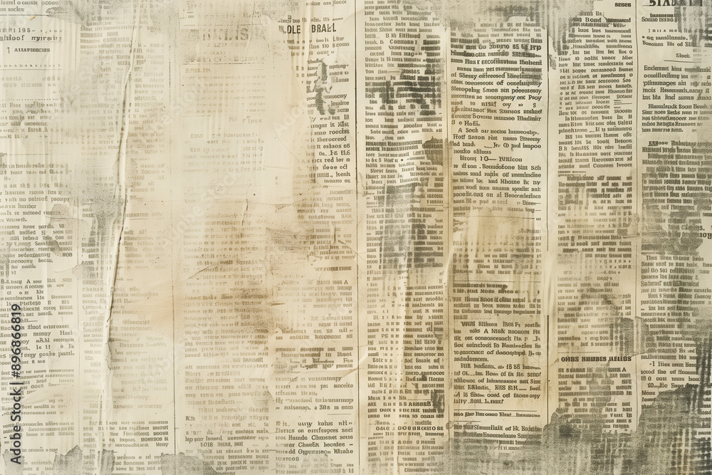 Newspaper paper grunge aged newsprint pattern background. Vintage old ...