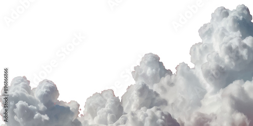 Vector soft clean fluffy clouds shapes cutout clean cumulus cloudscape cut out specials fog on transparent background.