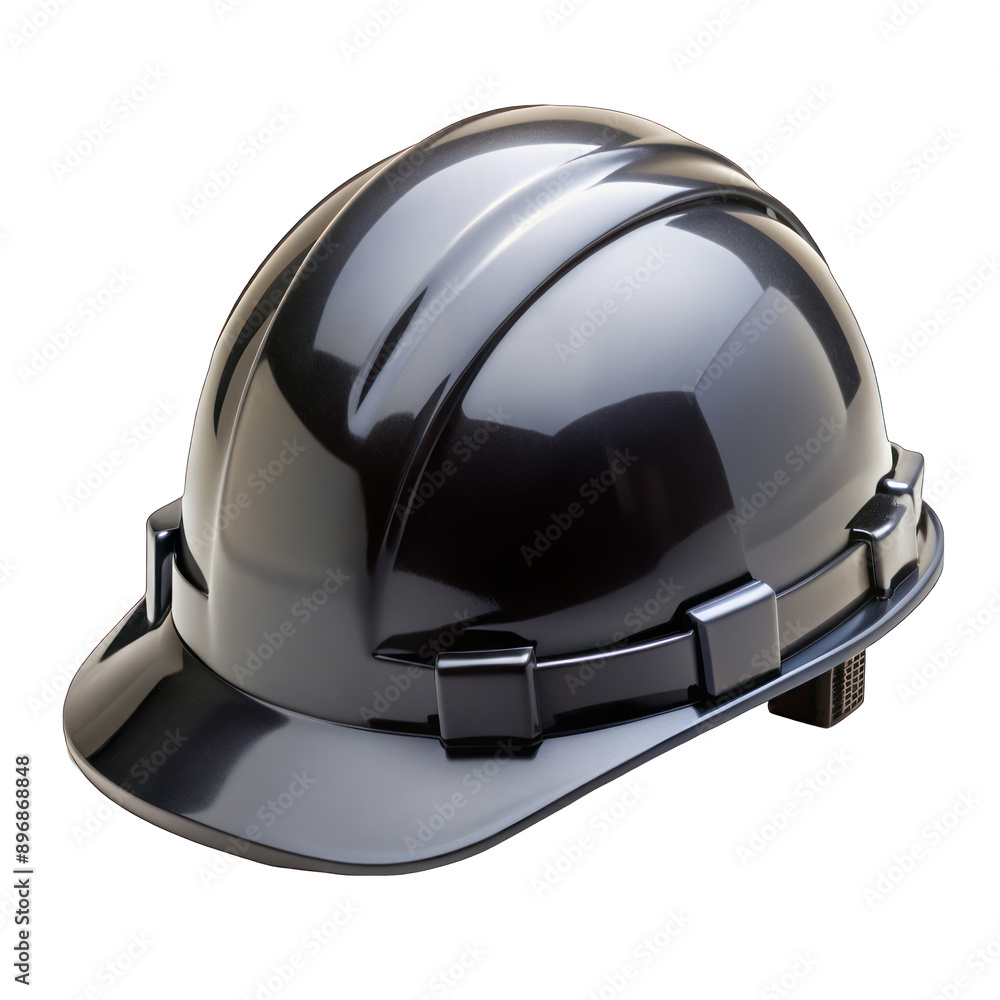 Black safety helmet isolated on transparent background Black safety helmet isolated on transparent background