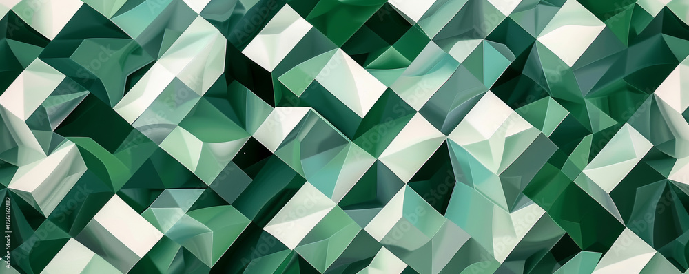 custom made wallpaper toronto digitalAbstract geometric pattern with green and white