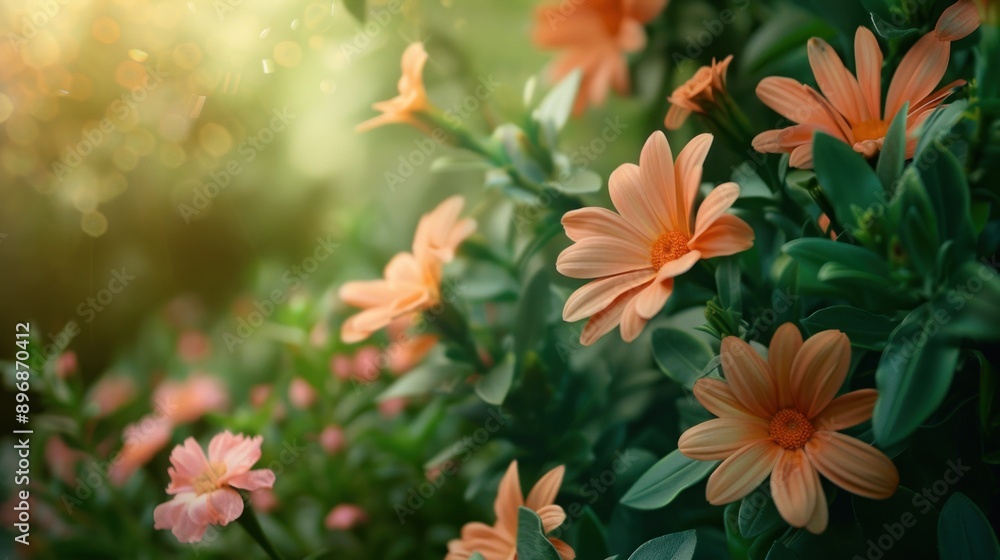 Soft Sunlight Illuminates Delicate Flowers Soft Sunlight Illuminates Delicate Flowers