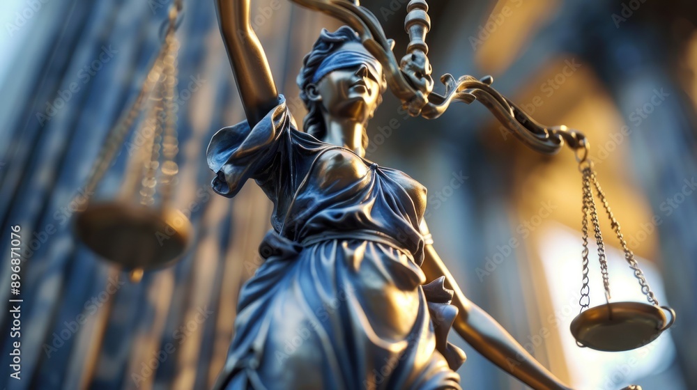 Statue of Justice with pillars of law Statue of Justice with pillars of law