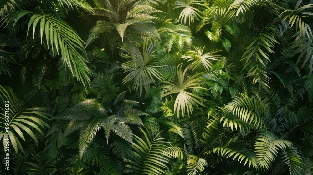Fototapeta premium Tropical Lush Foliage Background
