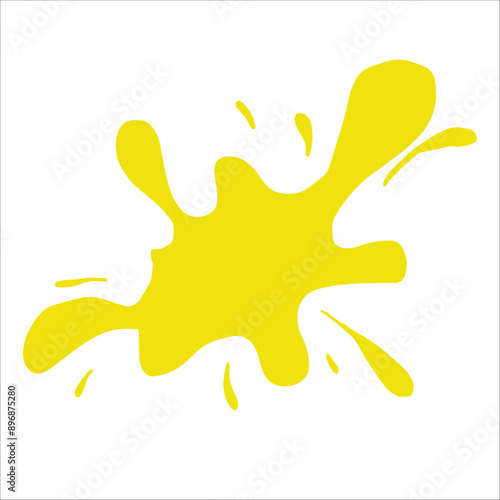 Paint yellow pigment spray splash stain illustration spots