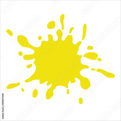Paint yellow pigment spray splash stain illustration spots