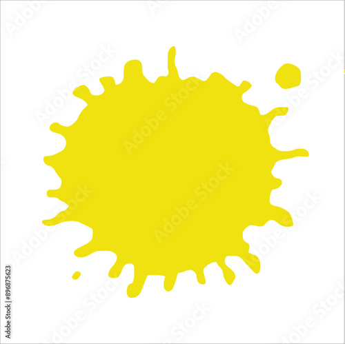 Paint yellow pigment spray splash stain illustration spots