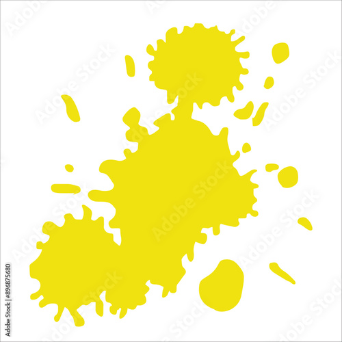 Paint yellow pigment spray splash stain illustration spots