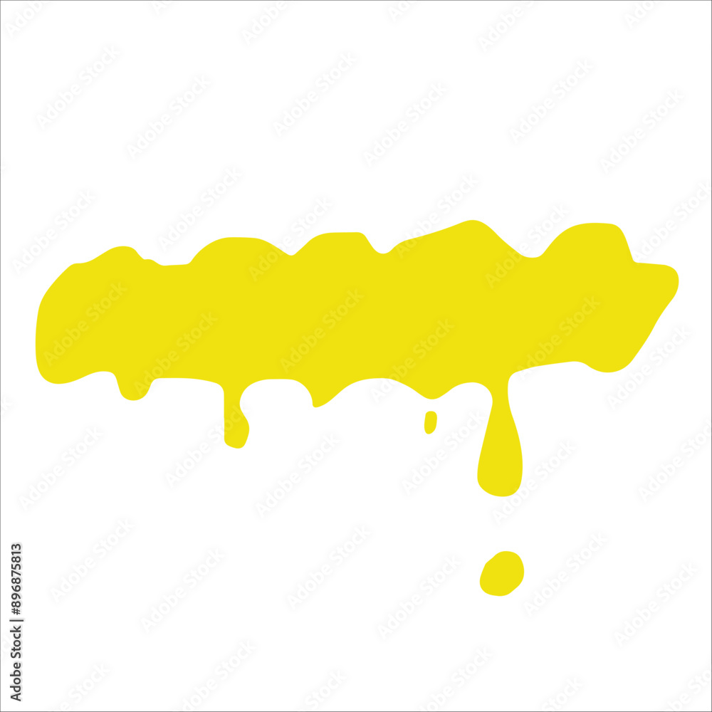 Fototapeta premium Paint yellow pigment spray splash stain illustration spots