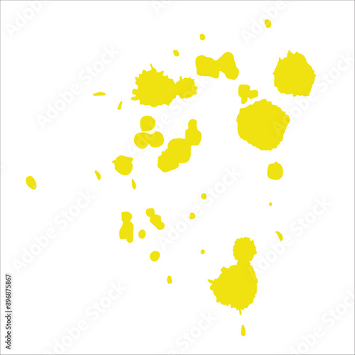 Paint yellow pigment spray splash stain illustration spots