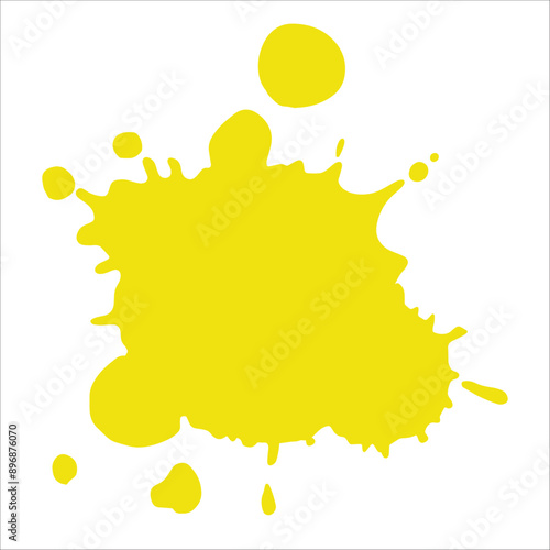 Paint yellow pigment spray splash stain illustration spots