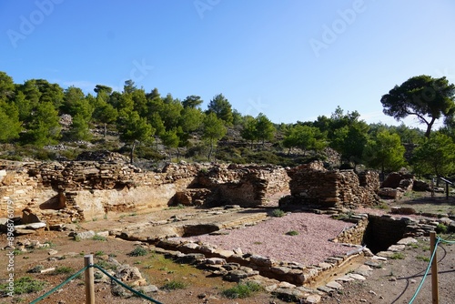 Ancient Greek silver mine, workshop facilities, at Lavrio, Attica, Greece photo