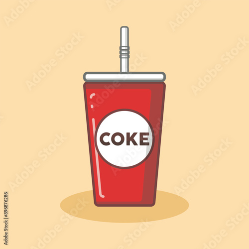 coke cup logo vector easy to change text and color