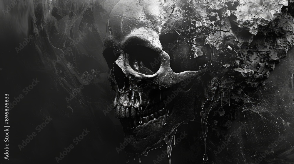 Obraz premium plain background with horror texture, black background