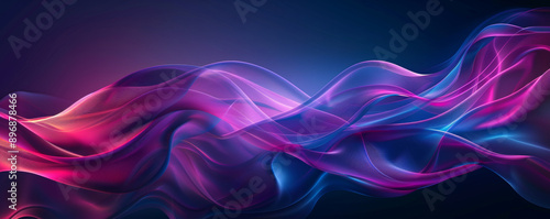 Wallpaper Mural Abstract colorful waves on dark background Torontodigital.ca