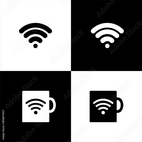 Illustration vector graphic of wifi icon, black and white